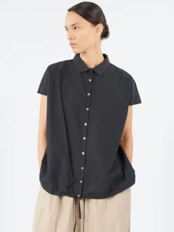 Album di Famiglia - Short Sleeveless Shirt TC in Black