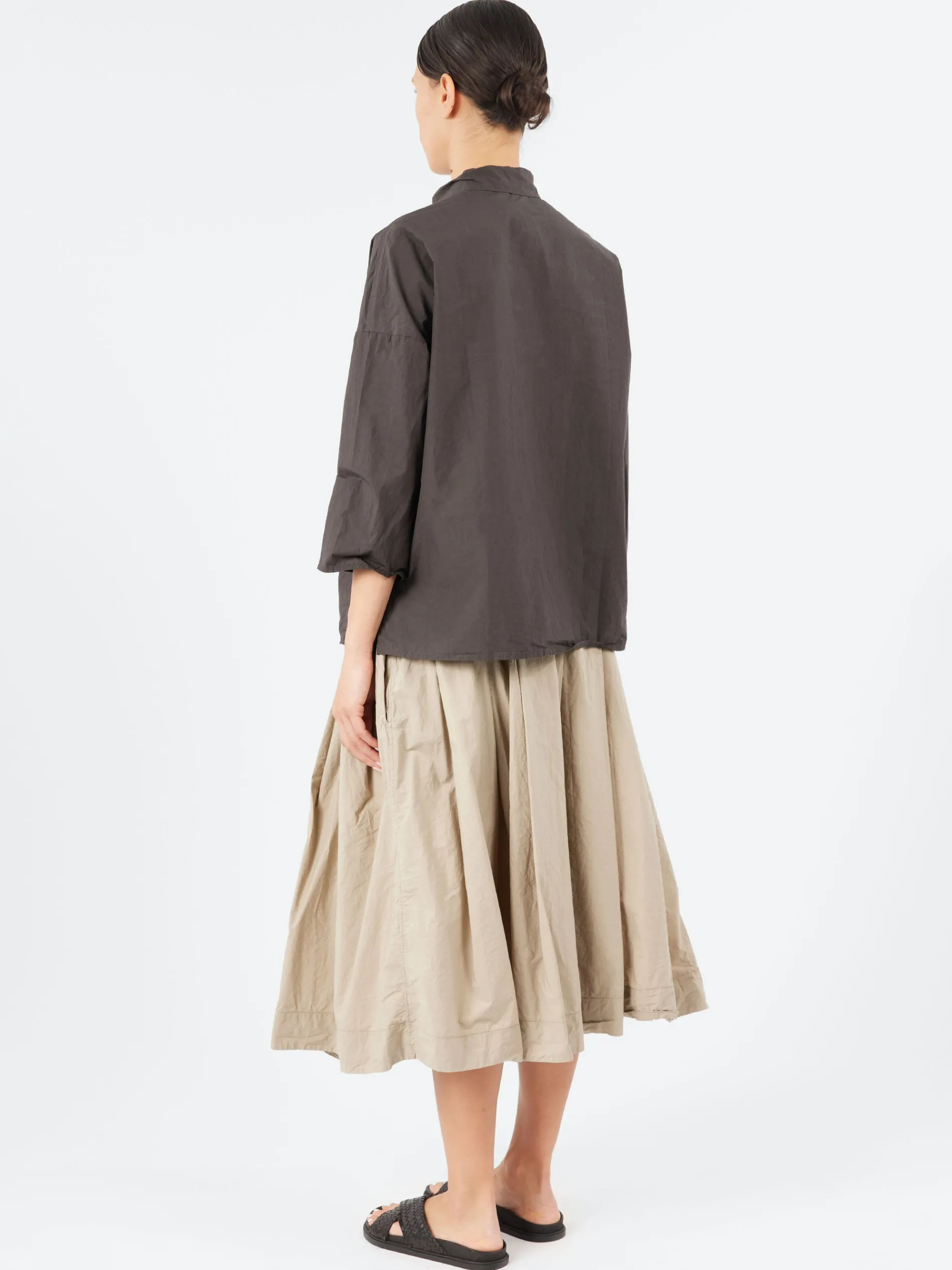 Album di Famiglia - Short Collar Shirt TC in Brown