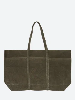 Amiacalva - Large Washed Canvas Tote in Khaki