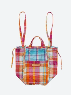 Amiacalva - Medium Mixed Plaid Easy Bag in Orange