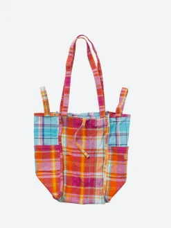 Amiacalva - Medium Mixed Plaid Easy Bag in Orange