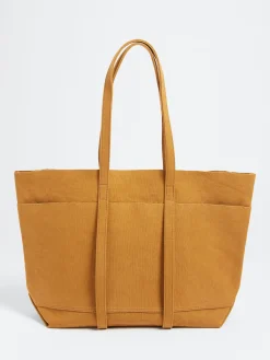 Amiacalva - Medium Washed Canvas Tote in Mustard