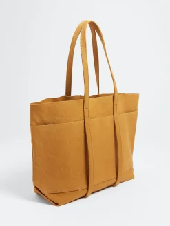 Amiacalva - Medium Washed Canvas Tote in Mustard