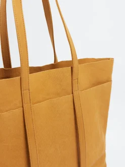 Amiacalva - Medium Washed Canvas Tote in Mustard