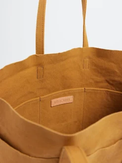 Amiacalva - Medium Washed Canvas Tote in Mustard