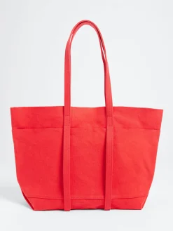 Amiacalva - Medium Washed Canvas Tote in Red