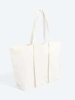 Amiacalva - Medium Washed Canvas Tote in White