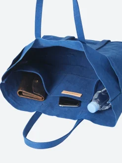 Amiacalva - Medium Washed Canvas Tote in Blue