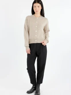 &Daughter - Ada Crewneck Cardigan in Beige