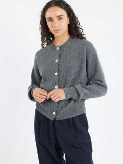 &Daughter - Ada Crewneck Cardigan in Derby Grey