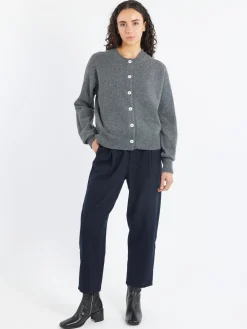 &Daughter - Ada Crewneck Cardigan in Derby Grey