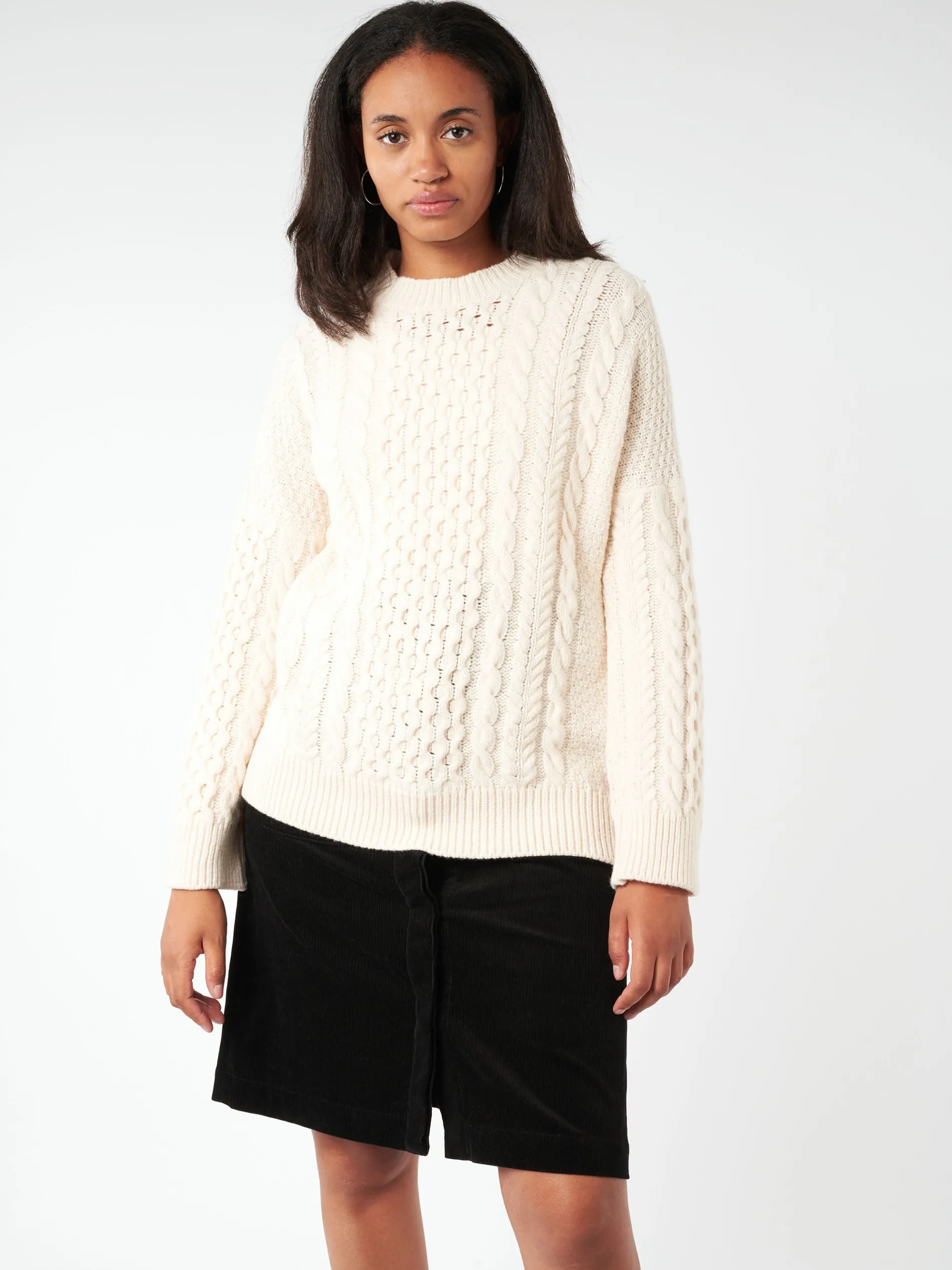 &Daughter - Aran Crewneck in Ecru