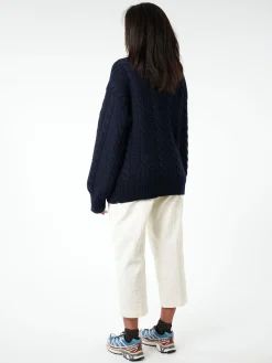 &Daughter - Cable Highneck in Navy