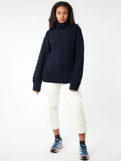 &Daughter - Cable Highneck in Navy