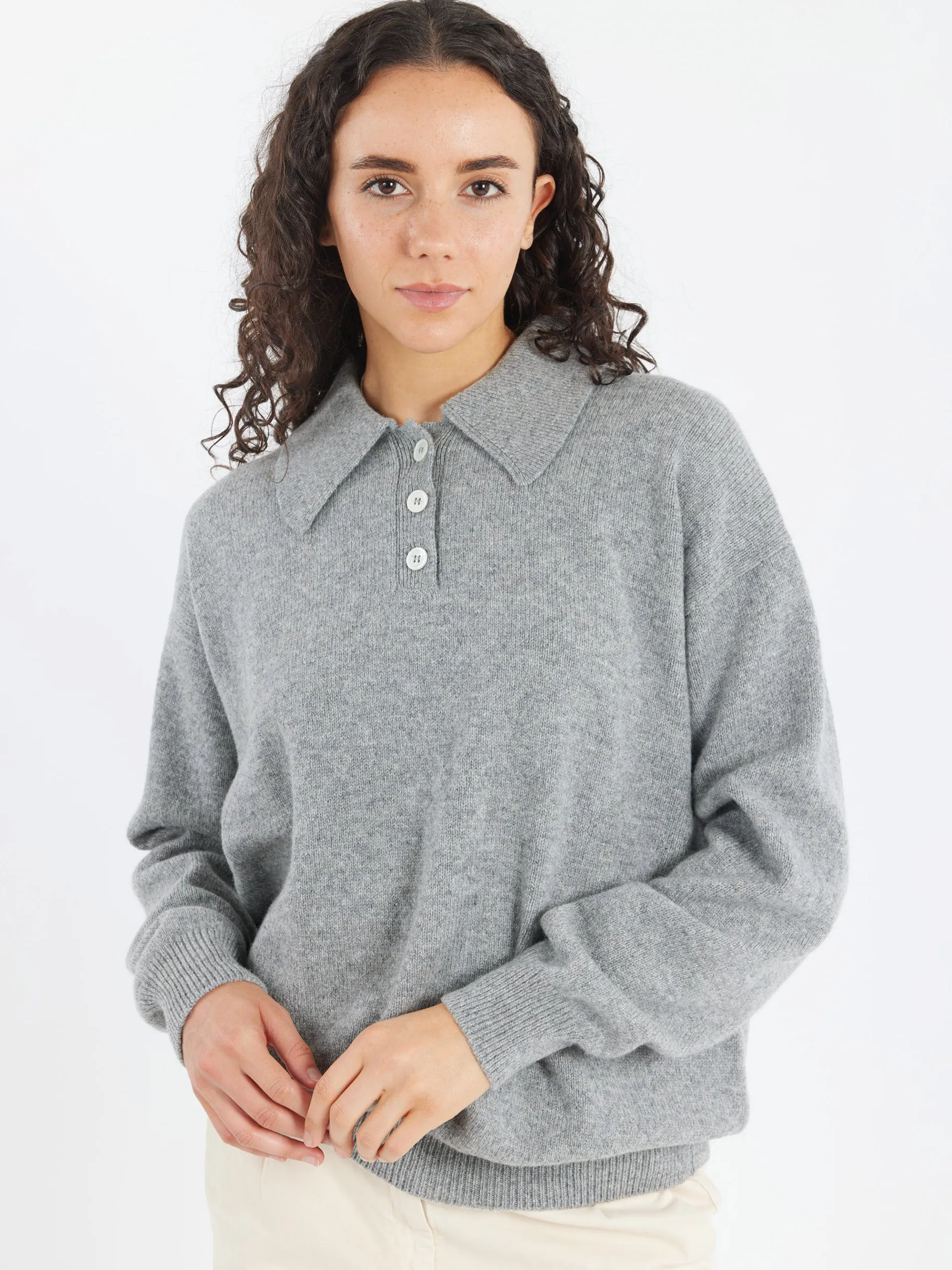 &Daughter - Edith Polo Shirt in Flannel Grey