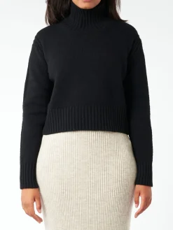 &Daughter - Fintra Lambswool Crop in Black