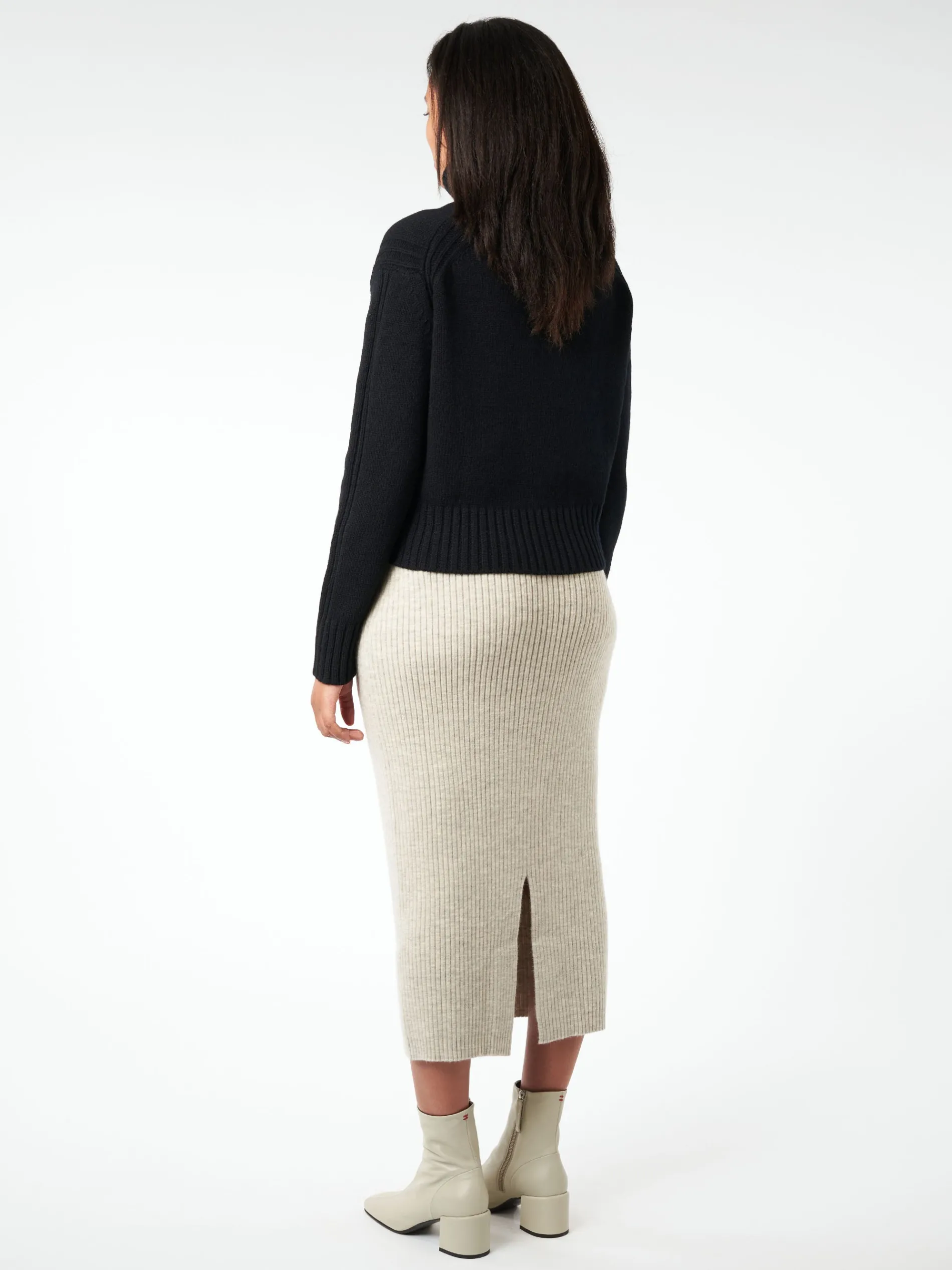 &Daughter - Fintra Lambswool Crop in Black