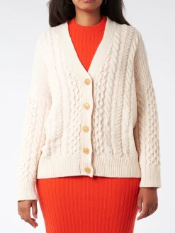 &Daughter - Lena Aran Cardigan in Chalk