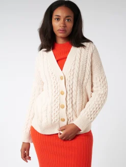 &Daughter - Lena Aran Cardigan in Chalk