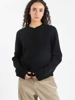 &Daughter - Plain Saddle Sleeve Crewneck in Black