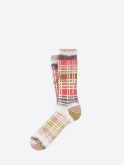 ANT45 - Charlotte Socks in Pink Multi Check