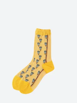 Antipast - Custus Flowers Crew Sock in Yellow