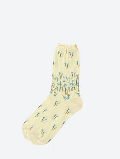 Antipast - Full Fry Flower Crew Sock in Lime