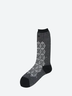 Antipast - Grid and Star Crew Sock in Black