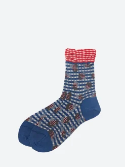 Antipast - Jungle Check Socks in Blue
