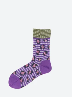 Antipast - Jungle Check Socks in Purple