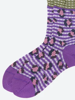 Antipast - Jungle Check Socks in Purple