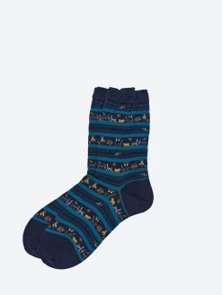 Antipast - Parade on Safari Socks in Navy