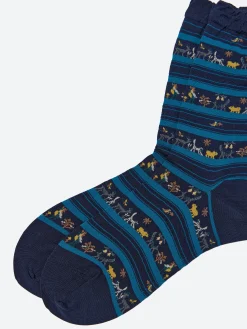 Antipast - Parade on Safari Socks in Navy
