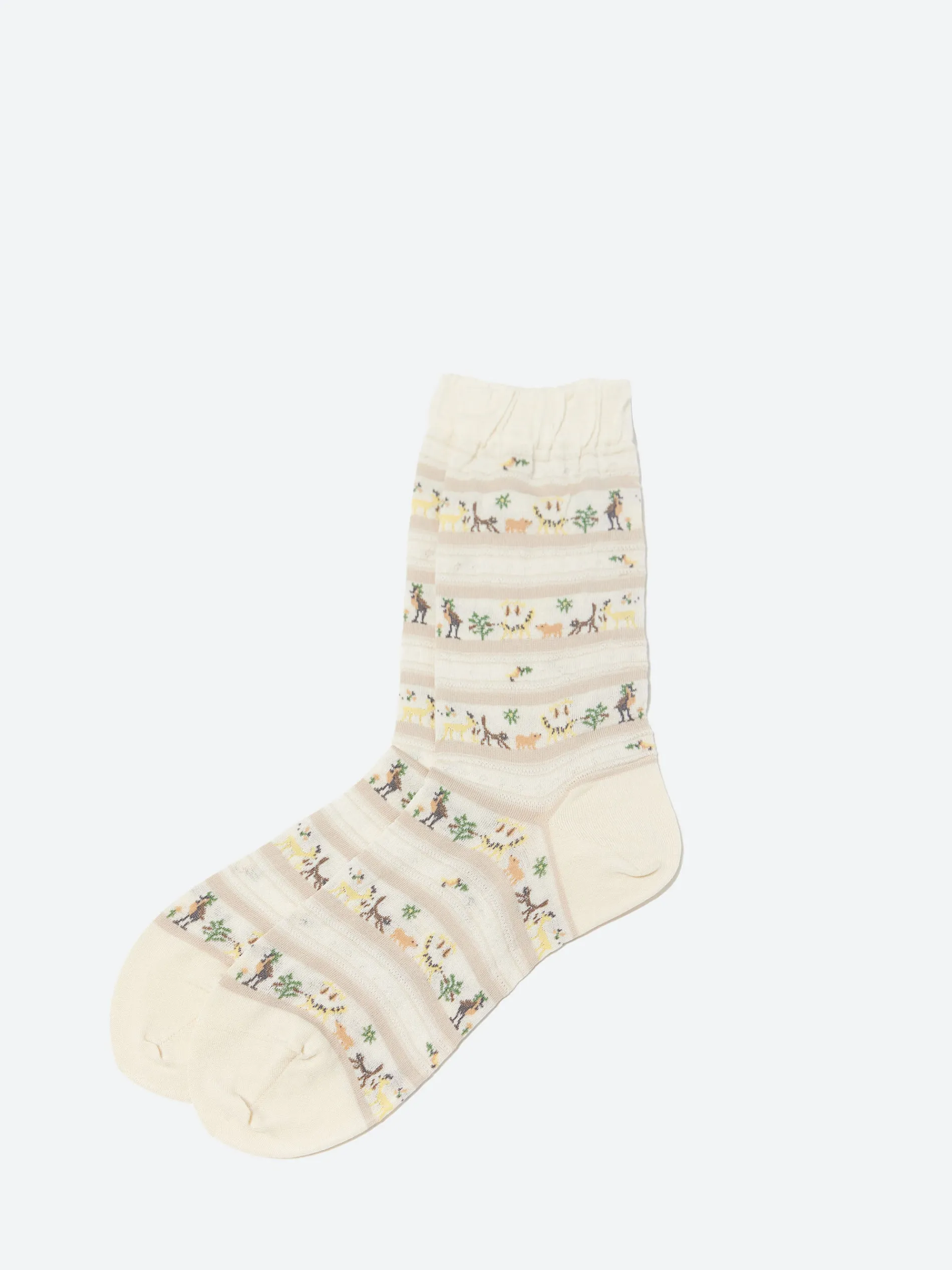 Antipast - Parade on Safari Socks in Ivory