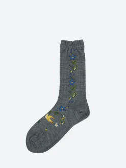 Antipast - Peace Bird Crew Socks in Mix Grey