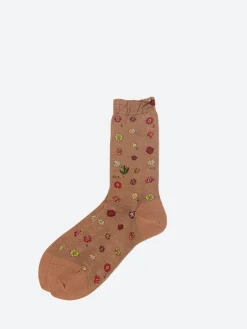 Antipast - Polka Flower Socks in Brown