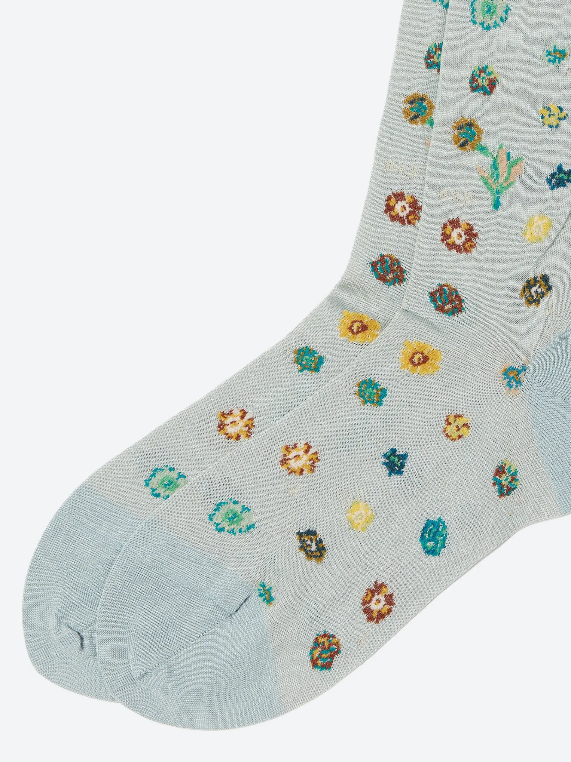 Antipast - Polka Flower Socks in Light Blue