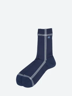 Antipast - Side Line Silk Crew Sock in Navy