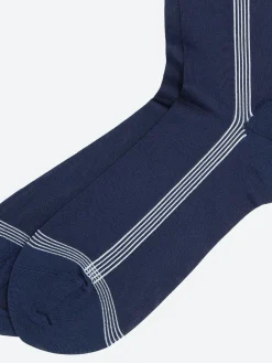 Antipast - Side Line Silk Crew Sock in Navy