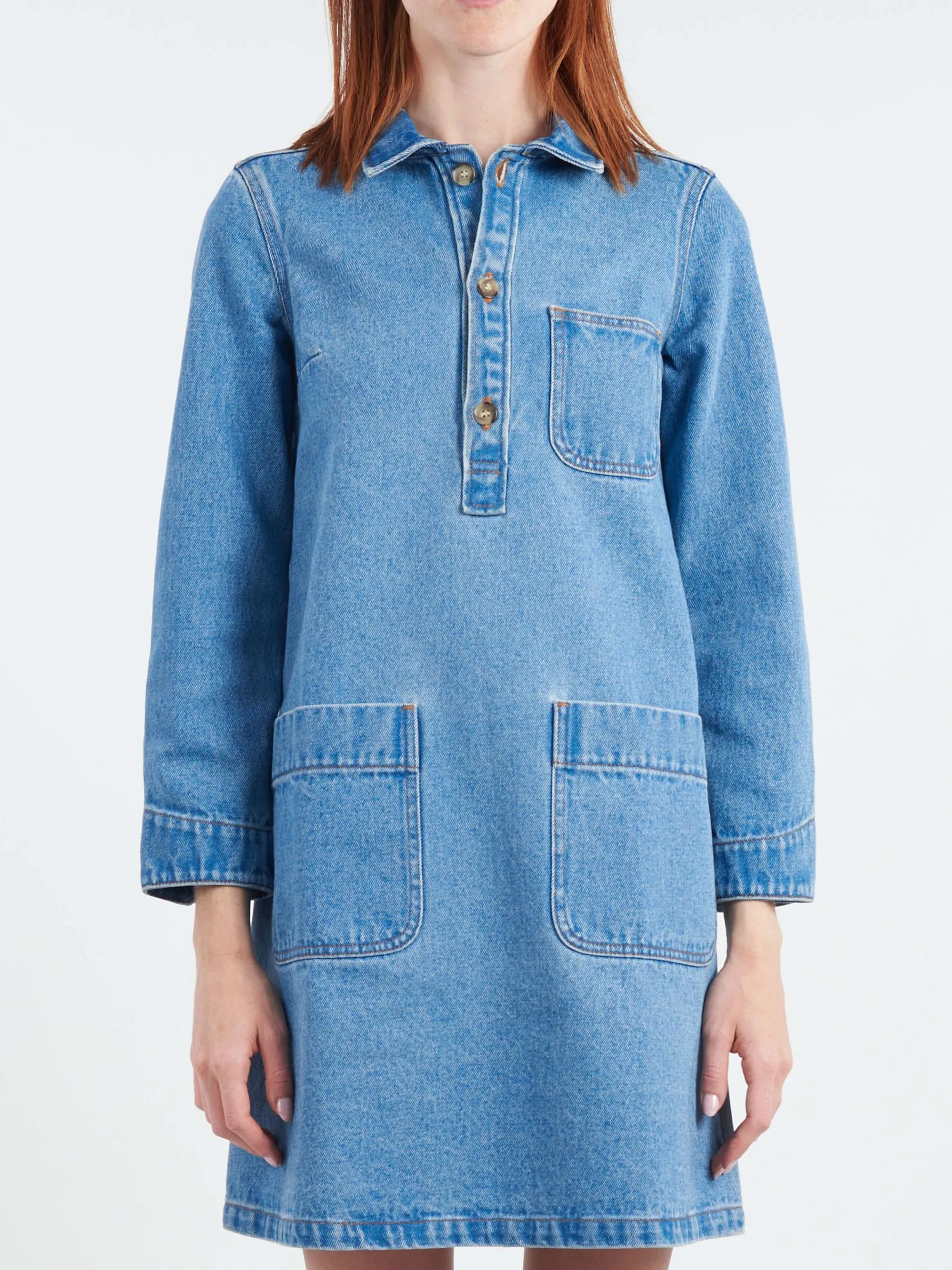 A.P.C. - Aurelia Dress in Washed Indigo