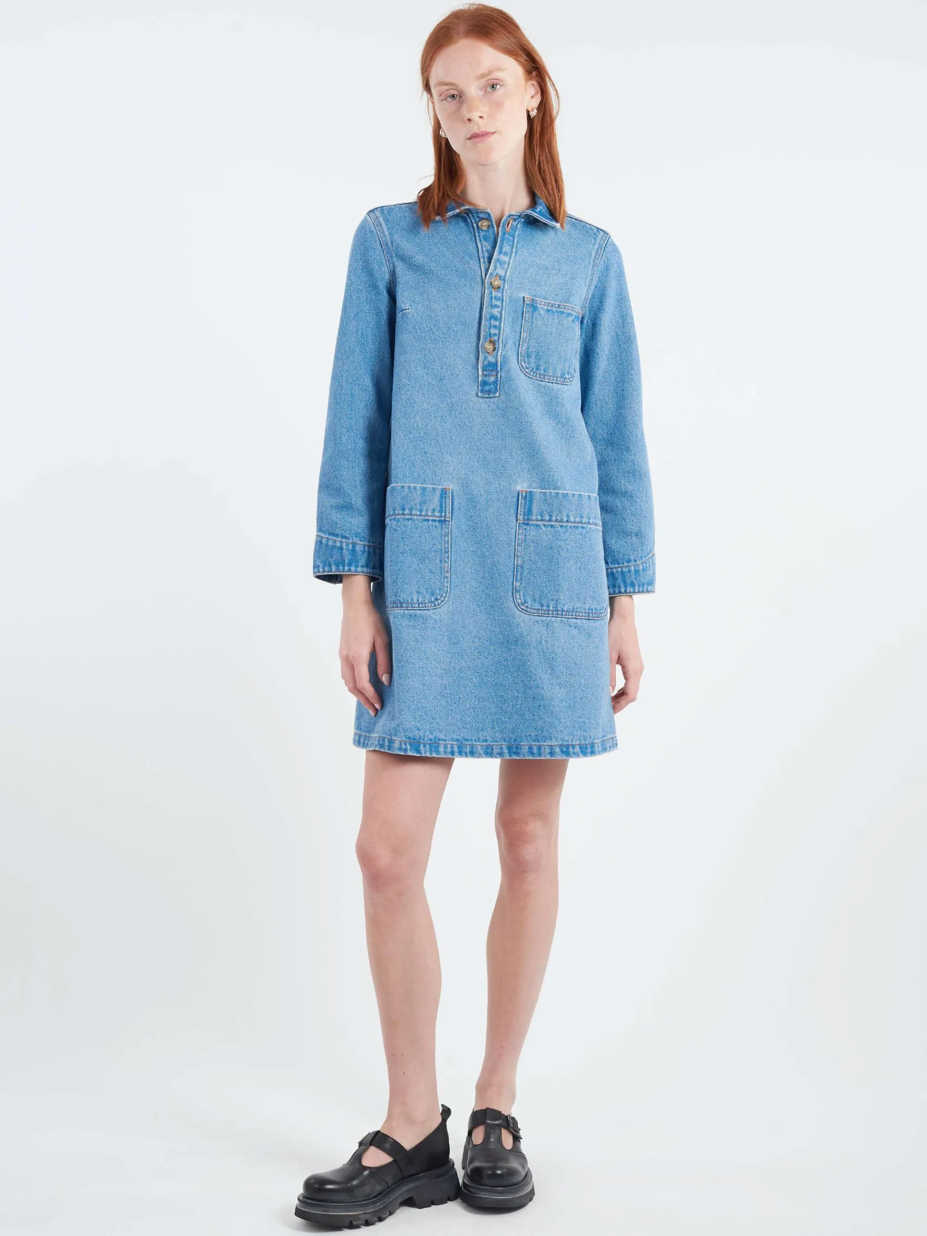 A.P.C. - Aurelia Dress in Washed Indigo