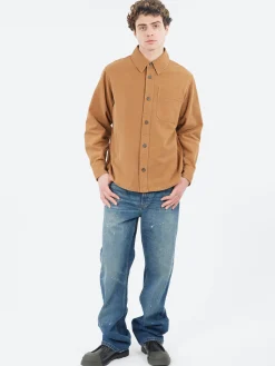 A.P.C. - Basile Brodée Poitrine Overshirt in Camel