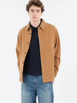 A.P.C. - Basile Brodée Poitrine Overshirt in Camel