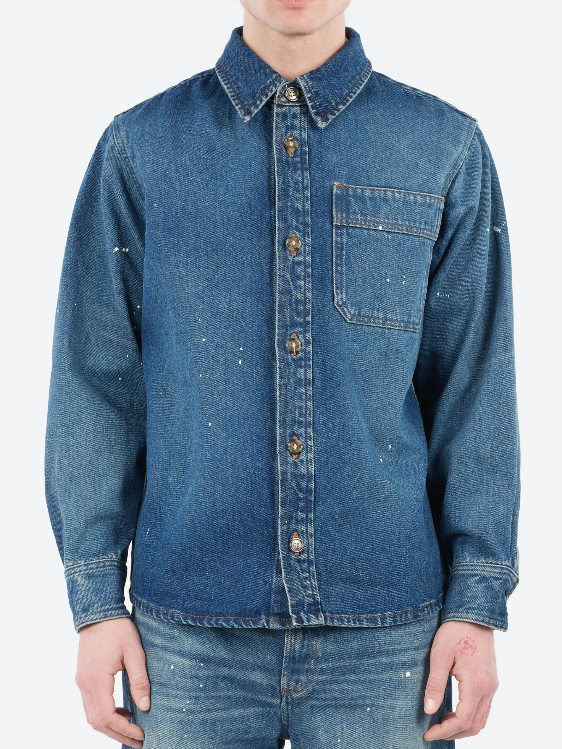 A.P.C. - Basile Denim Overshirt in Washed Denim