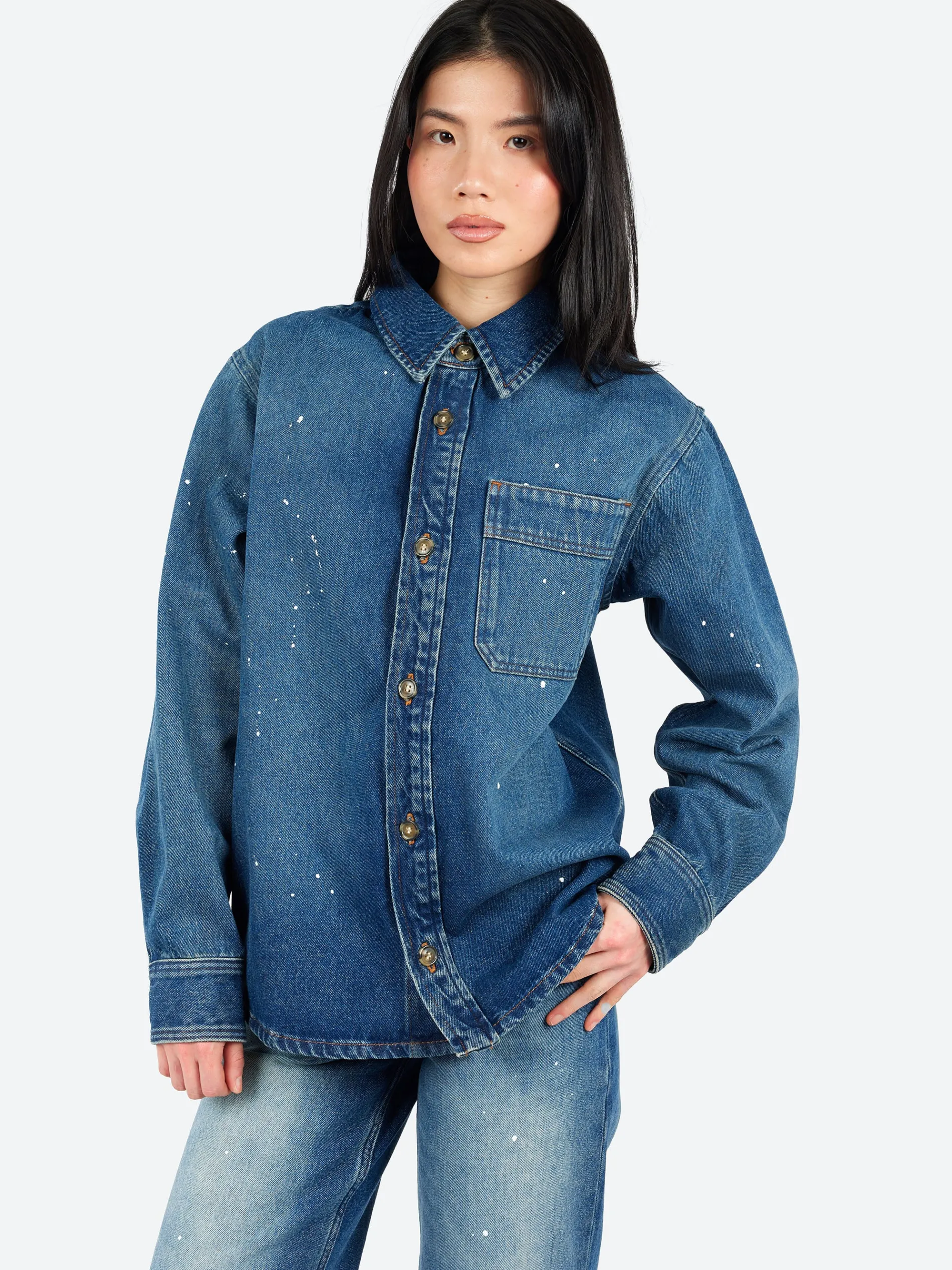 A.P.C. - Basile Denim Overshirt in Washed Denim
