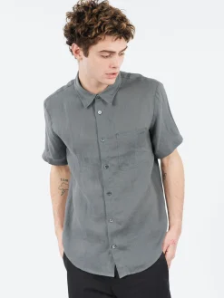 A.P.C. - Bellini Logo Short-Sleeve Shirt in Anthracite