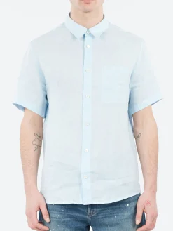 A.P.C. - Bellini Logo Short-Sleeve Shirt in Light Blue