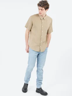 A.P.C. - Bellini Logo Short-Sleeve Shirt in Dark Beige