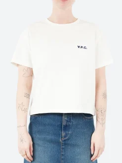 A.P.C. - Boxy Petit VPC T-Shirt in White and Dark Navy