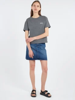 A.P.C. - Boxy Petite VPC T-Shirt in Anthracite Chine